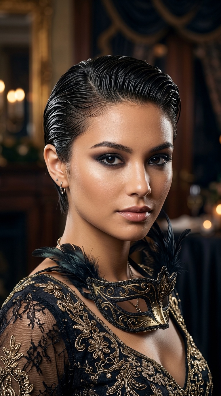Slicked-Back Wet Look