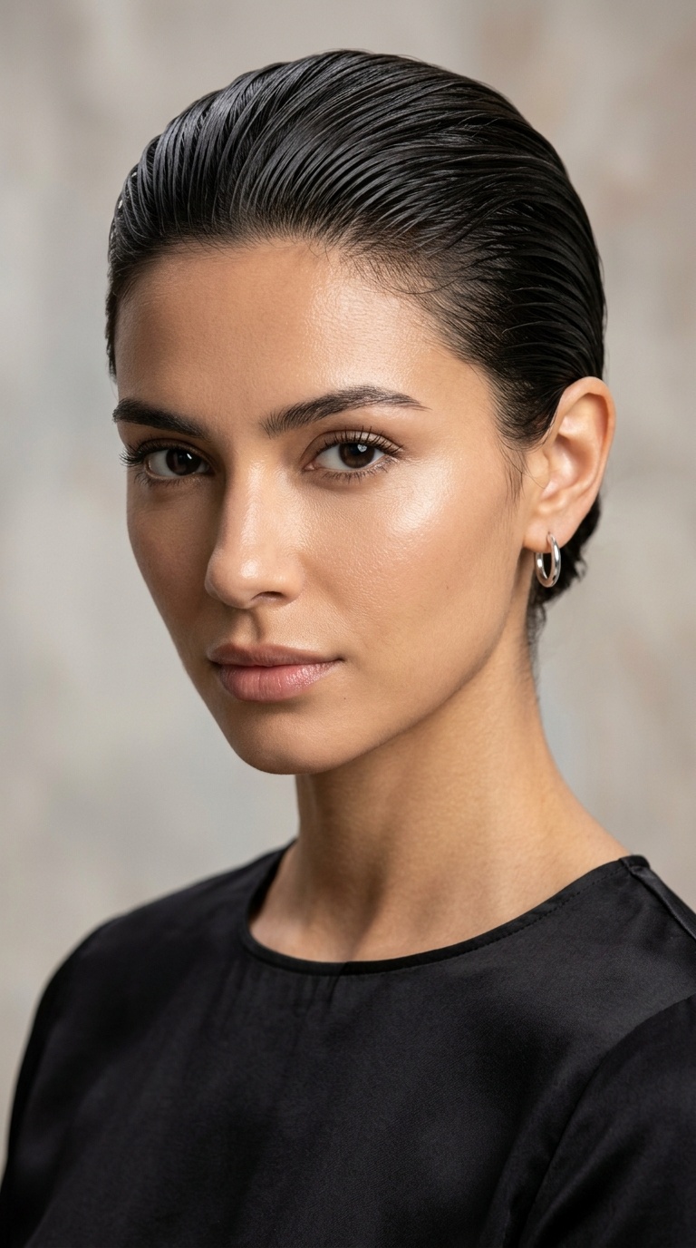Slicked-Back Wet Look