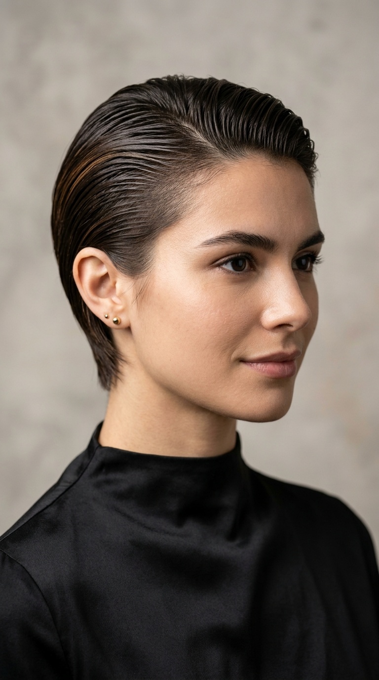 Slicked-Back Wet Look