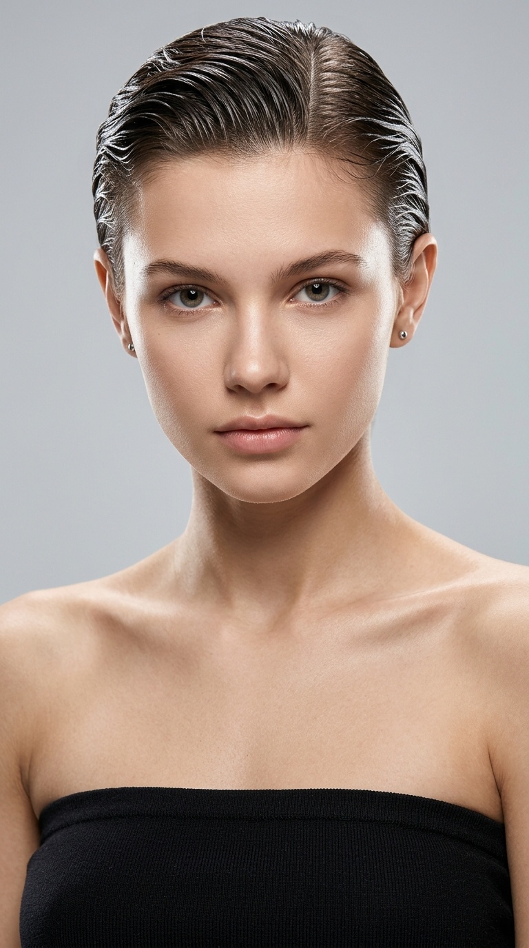 Slicked-Back Wet Look