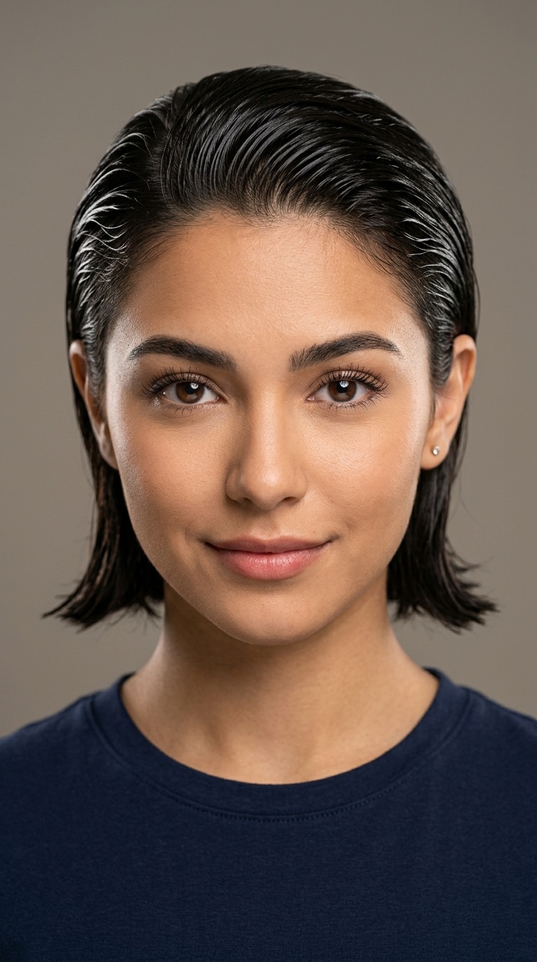 Slicked-Back Wet Look
