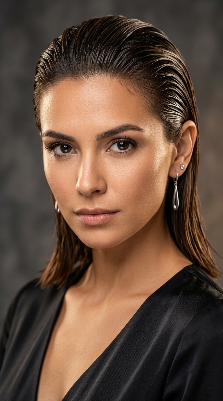 Slicked-Back Wet Look