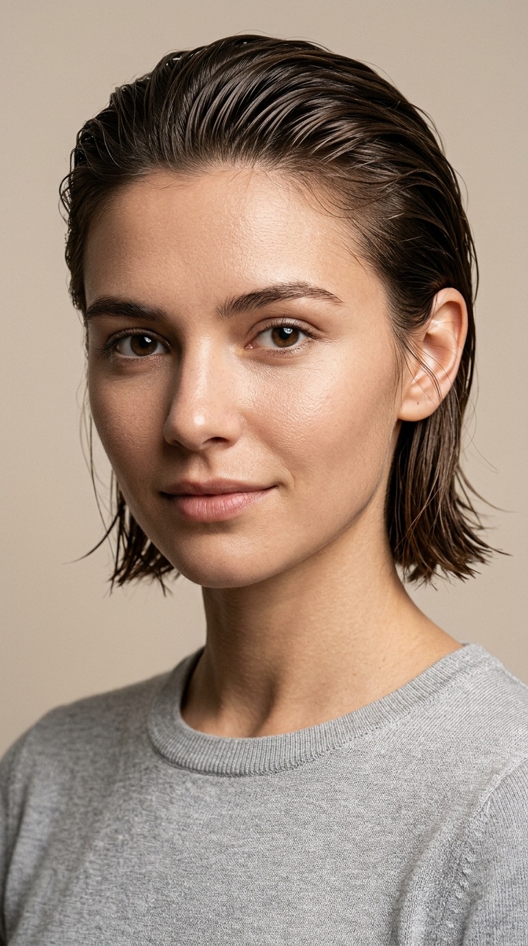 Slicked Back Wet Look