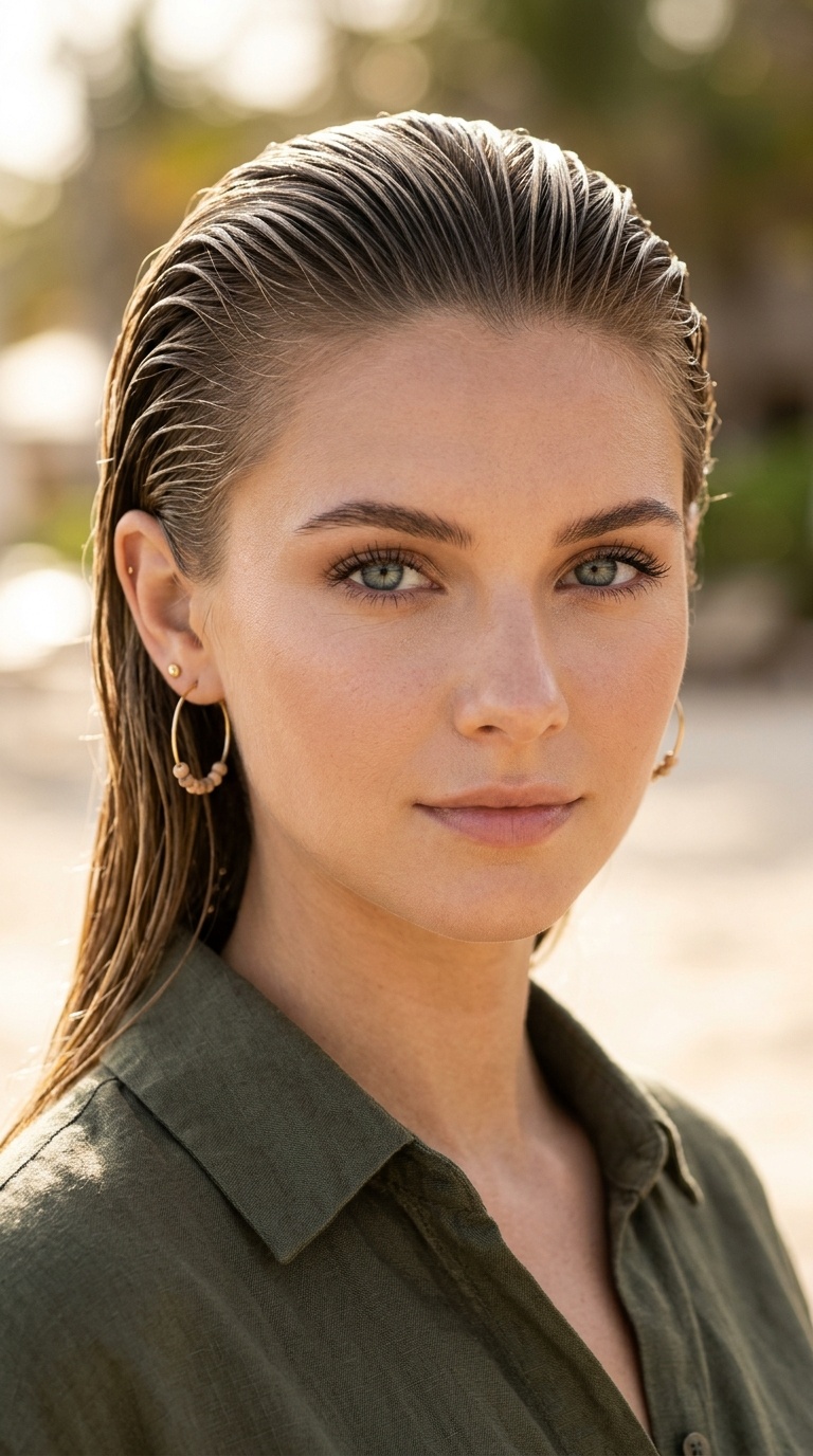 Slicked Back Wet Look