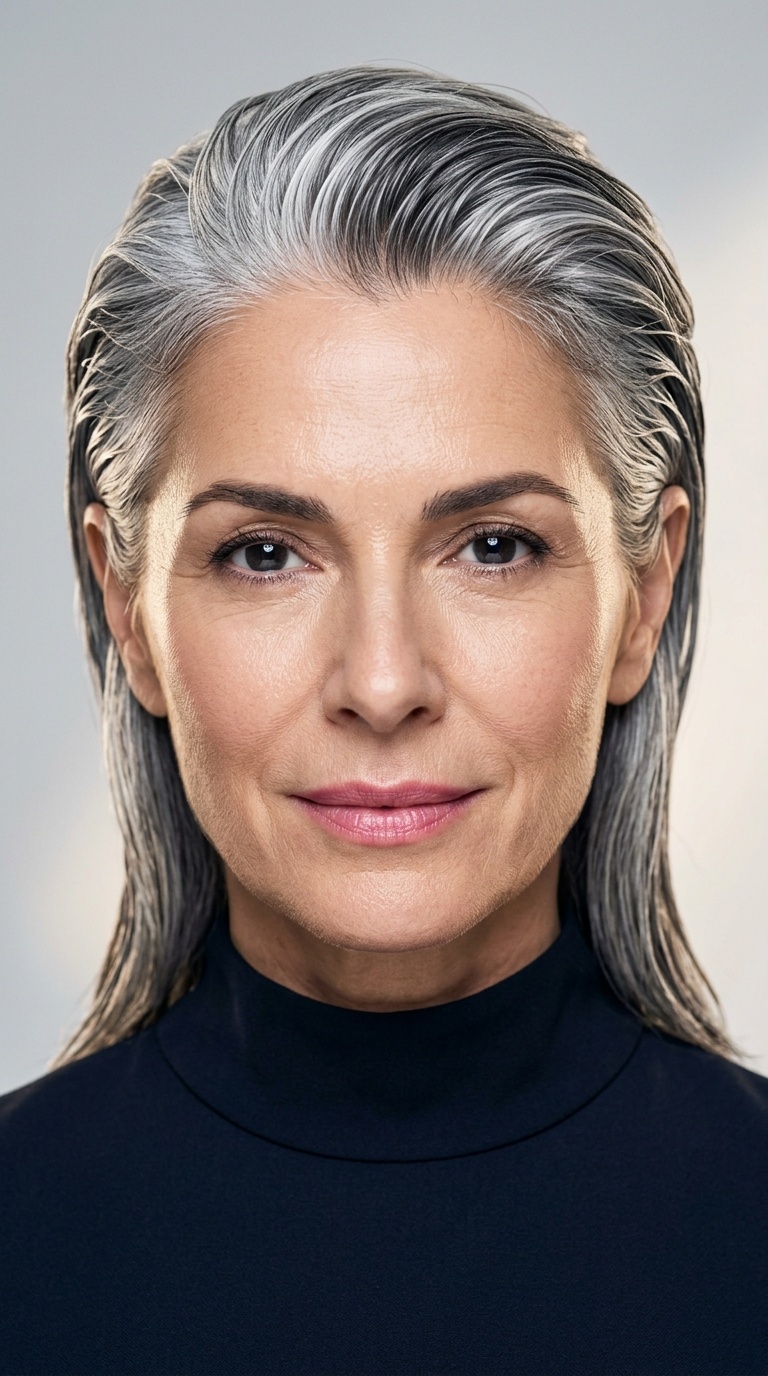 Slicked-Back Wet Look