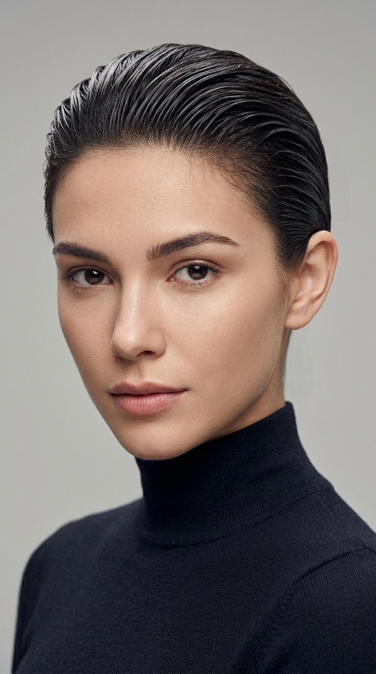 Slicked-Back Wet Look
