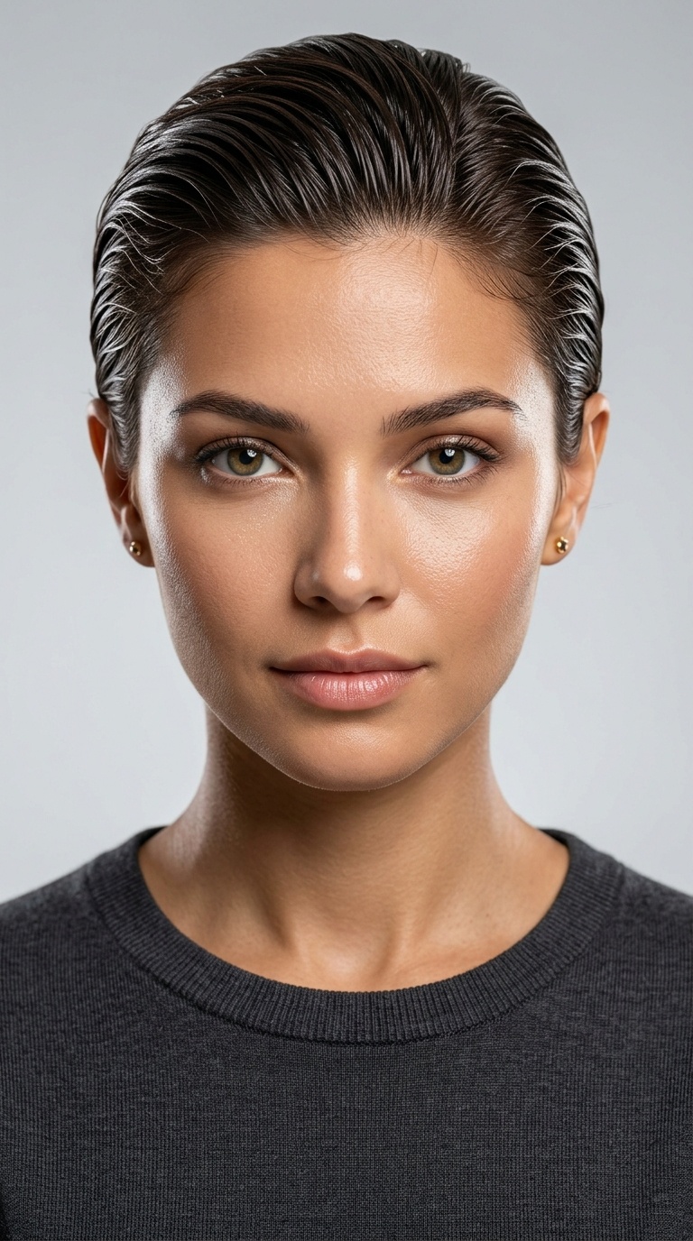 Slicked Back Wet Look