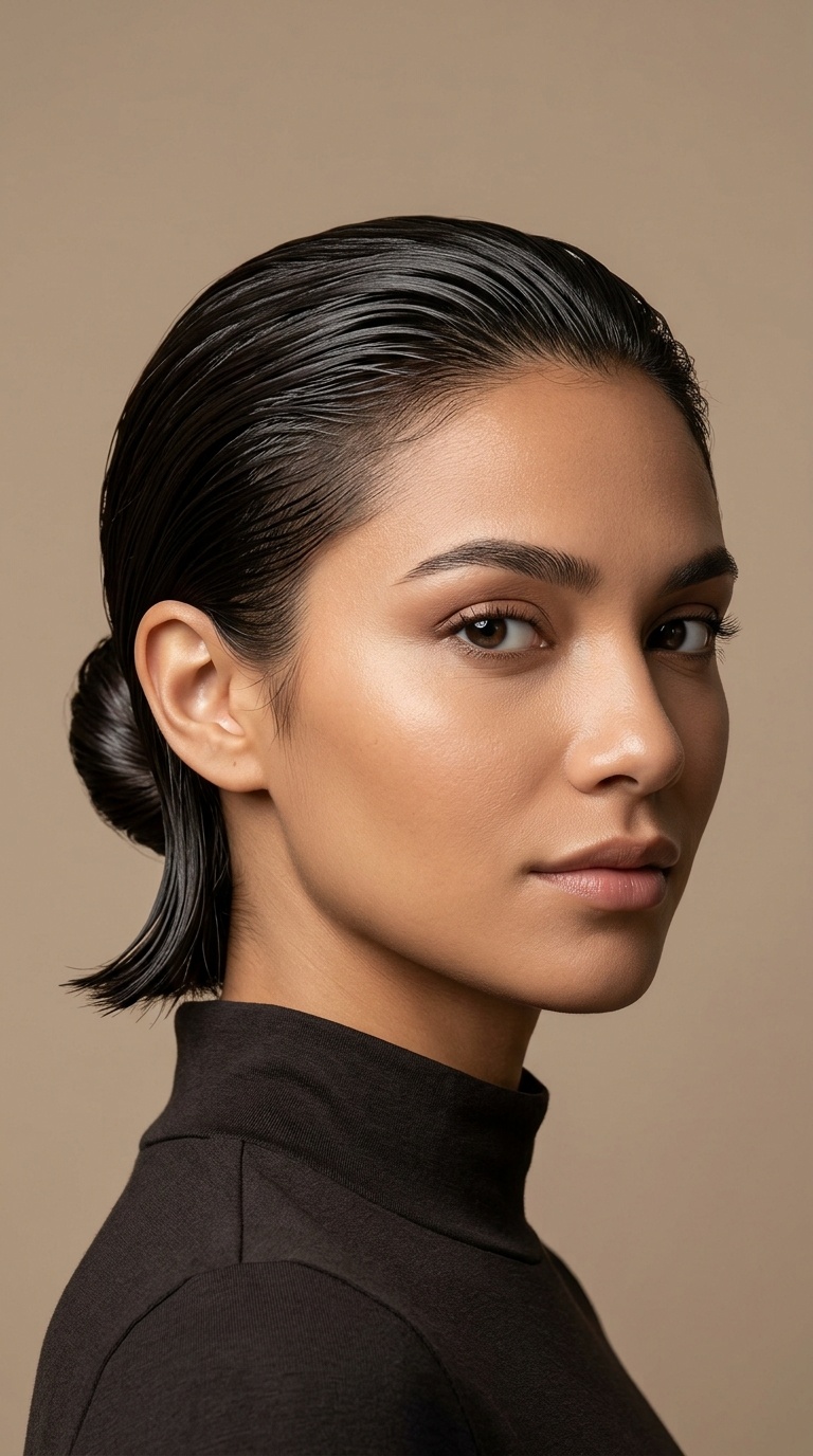 Slicked-Back Wet Look