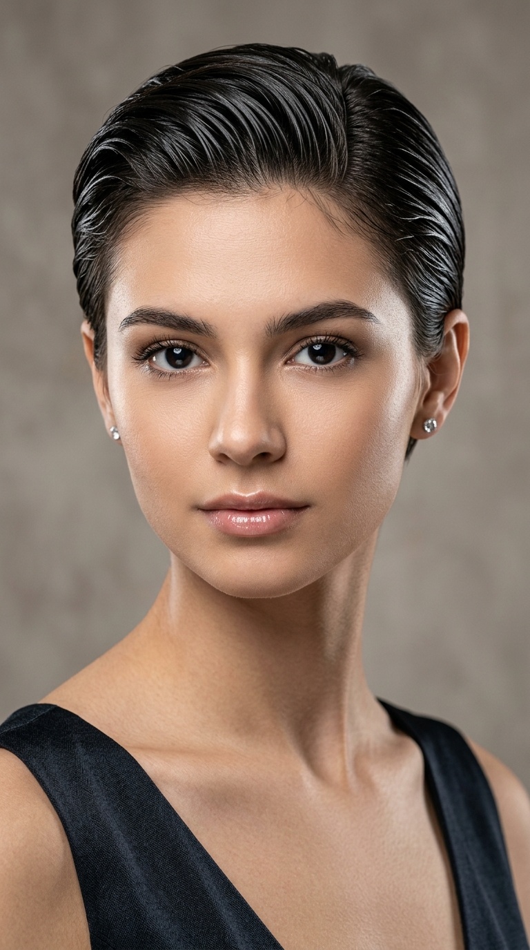 Slicked-Back Wet Look