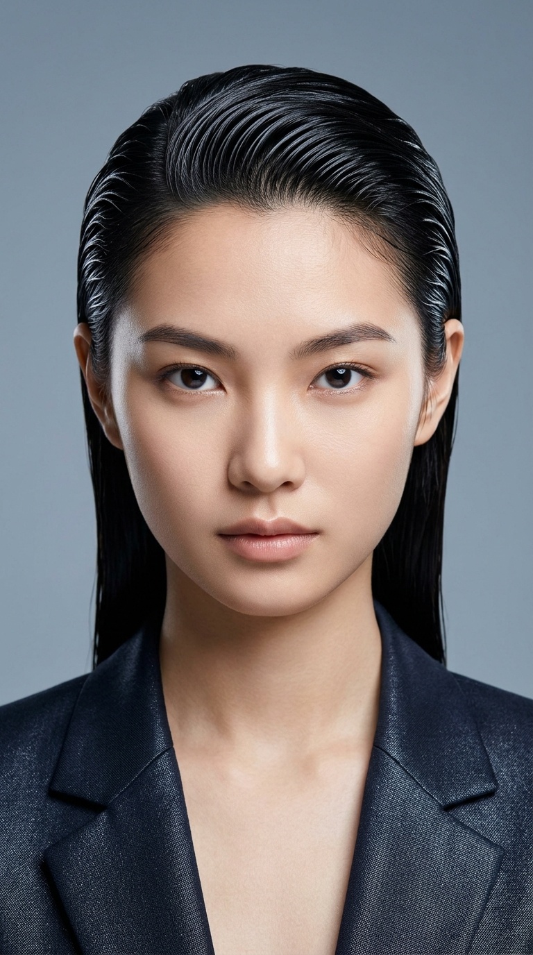 Slicked-Back Wet Look