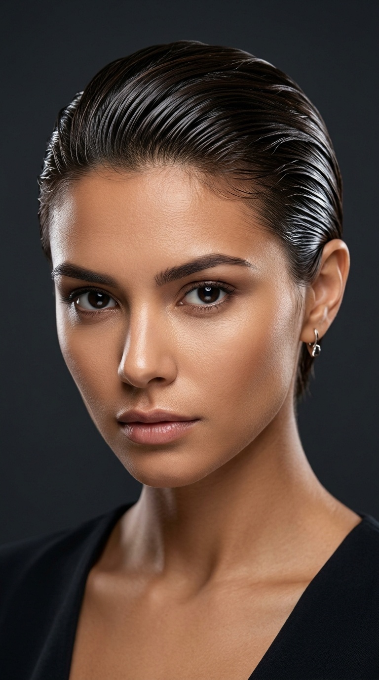 Slicked-Back Wet Look