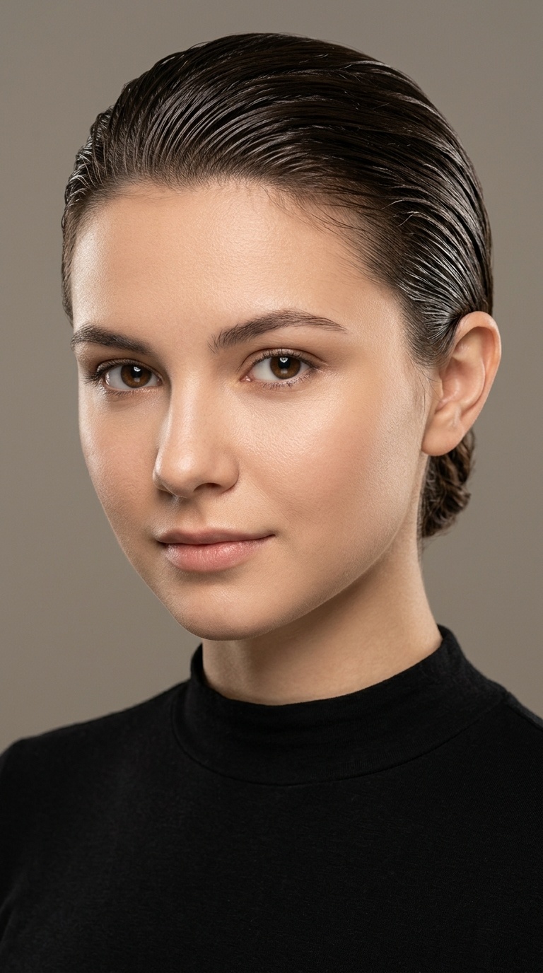 Slicked-Back Wet Look