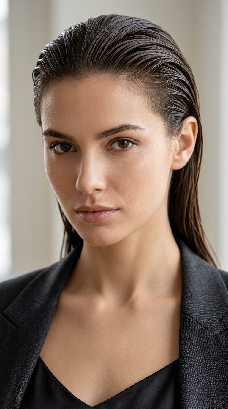Slicked-Back Wet Look