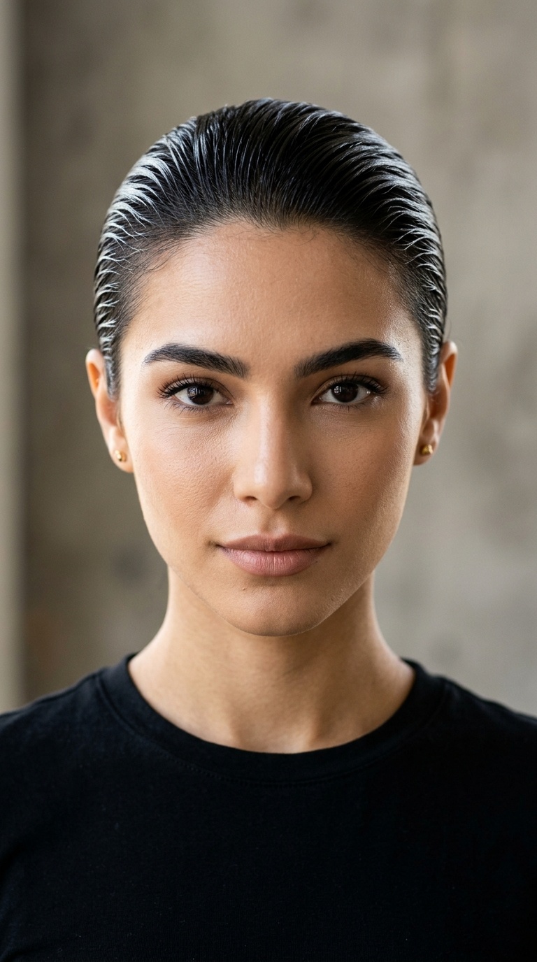 Slicked Back Wet Look