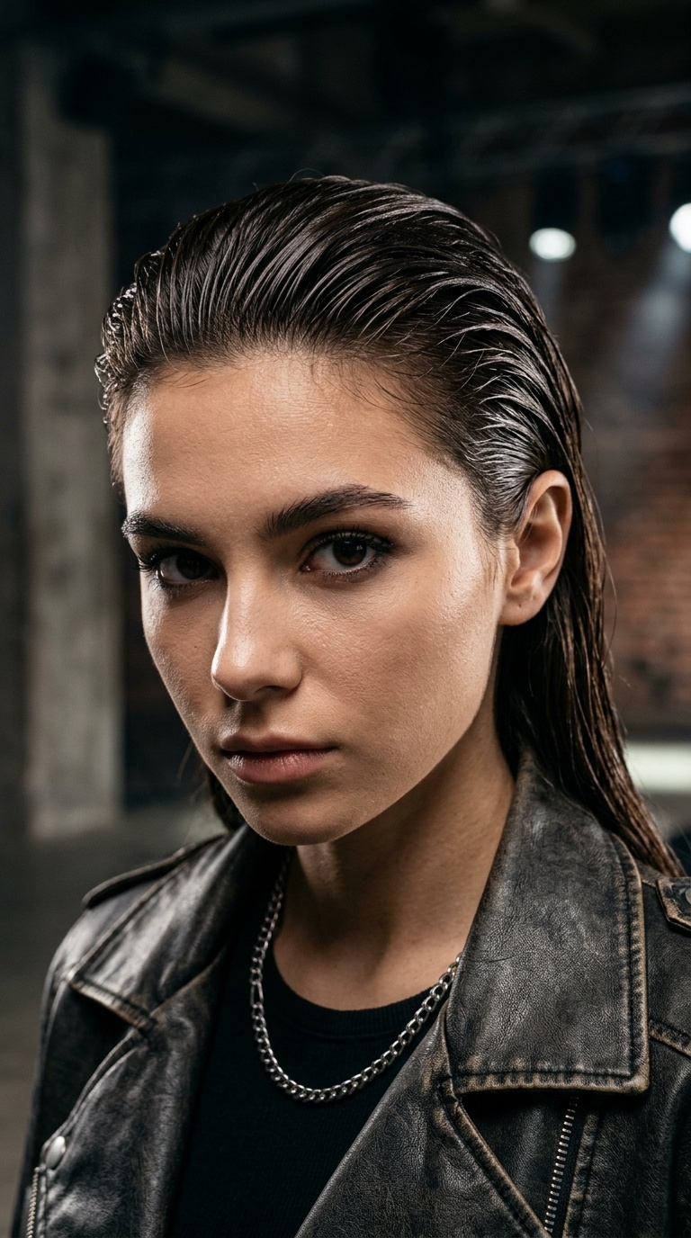 Slicked-Back Wet Look