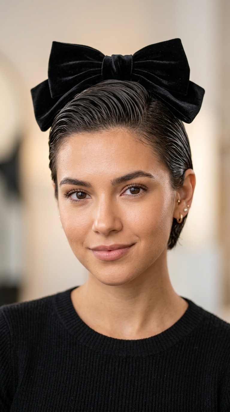Slicked Back with Oversized Bow