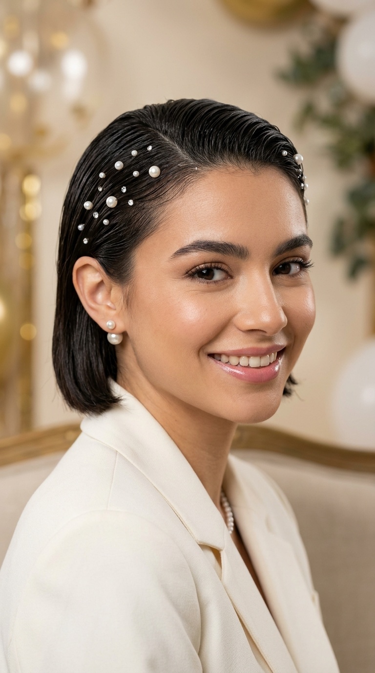 Slicked Back with Pearl Accents