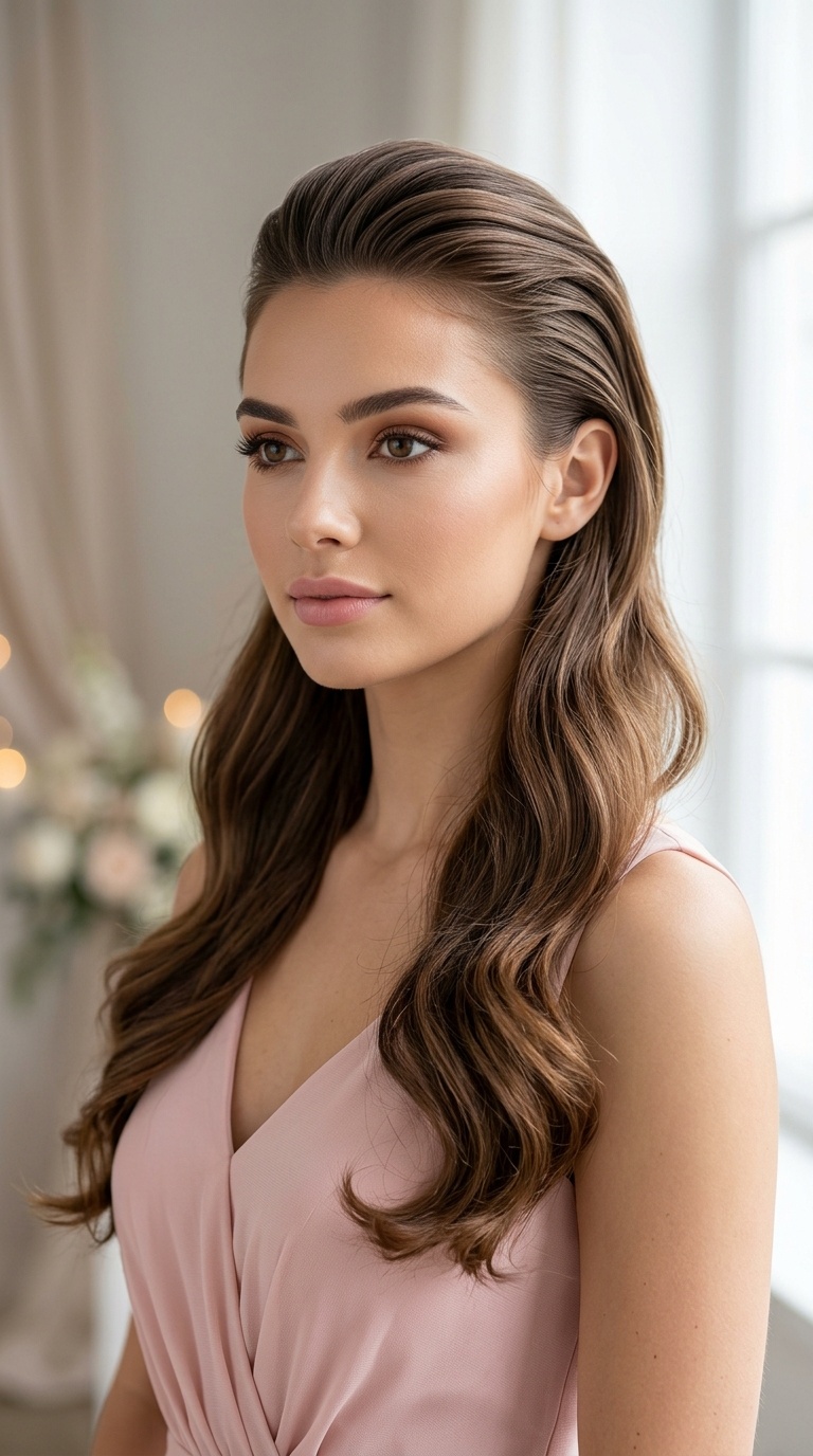 Slicked Back with Sweeping Ends