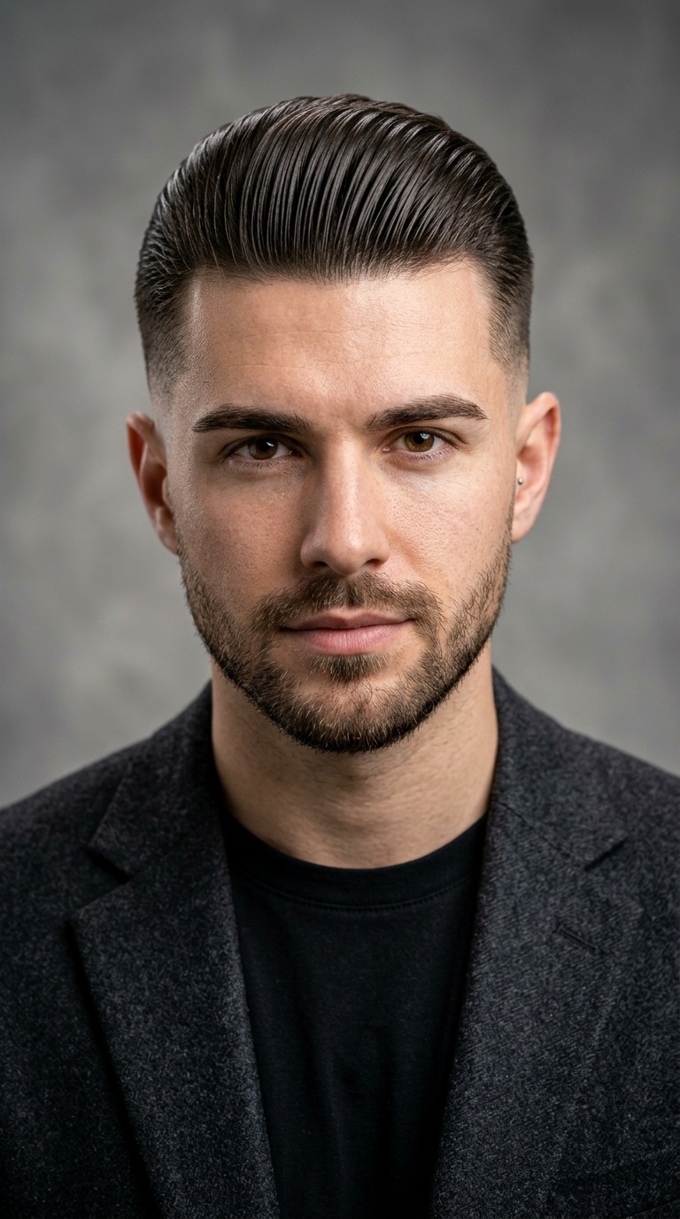 Slicked Back with Symmetrical Undercut