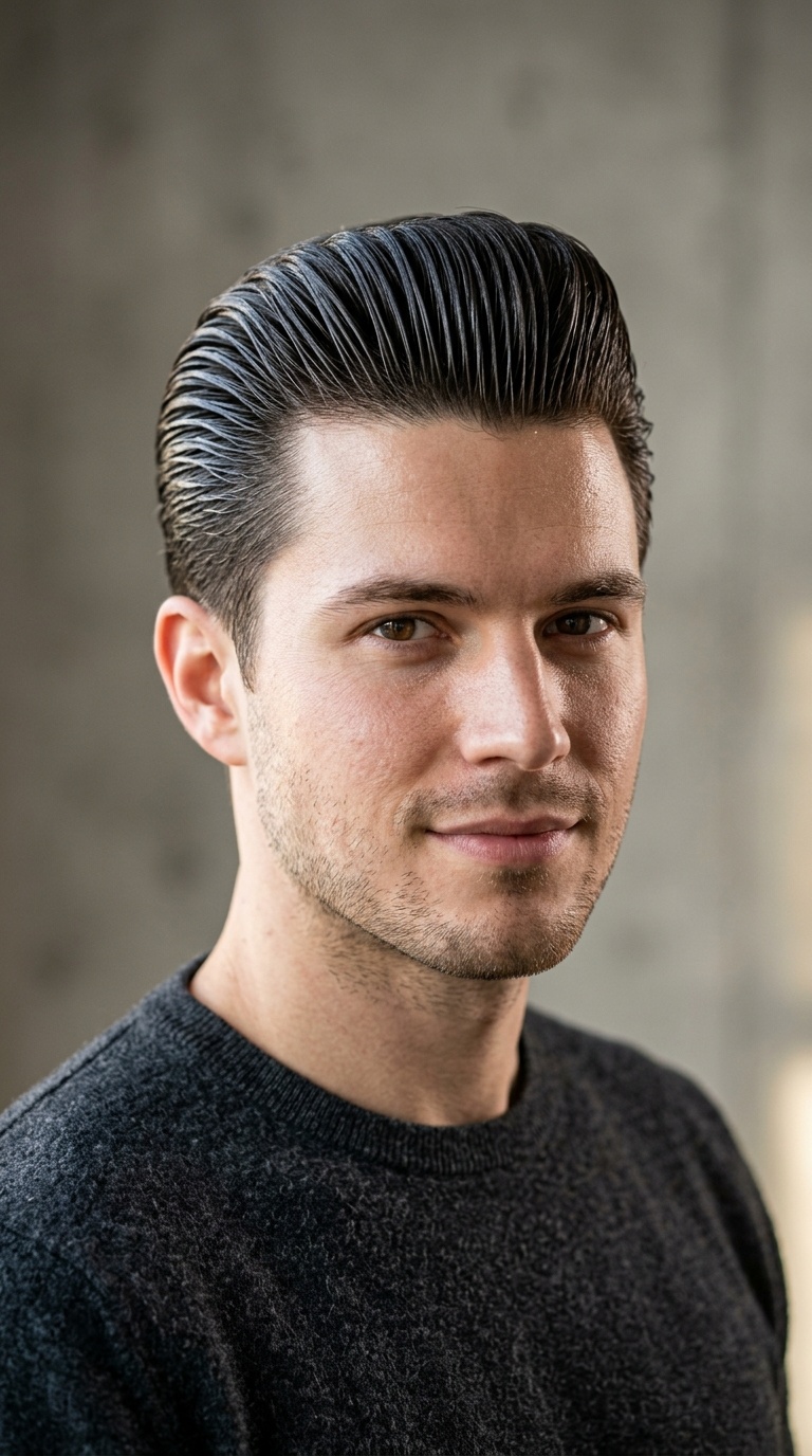 Slicked-Down Pompadour