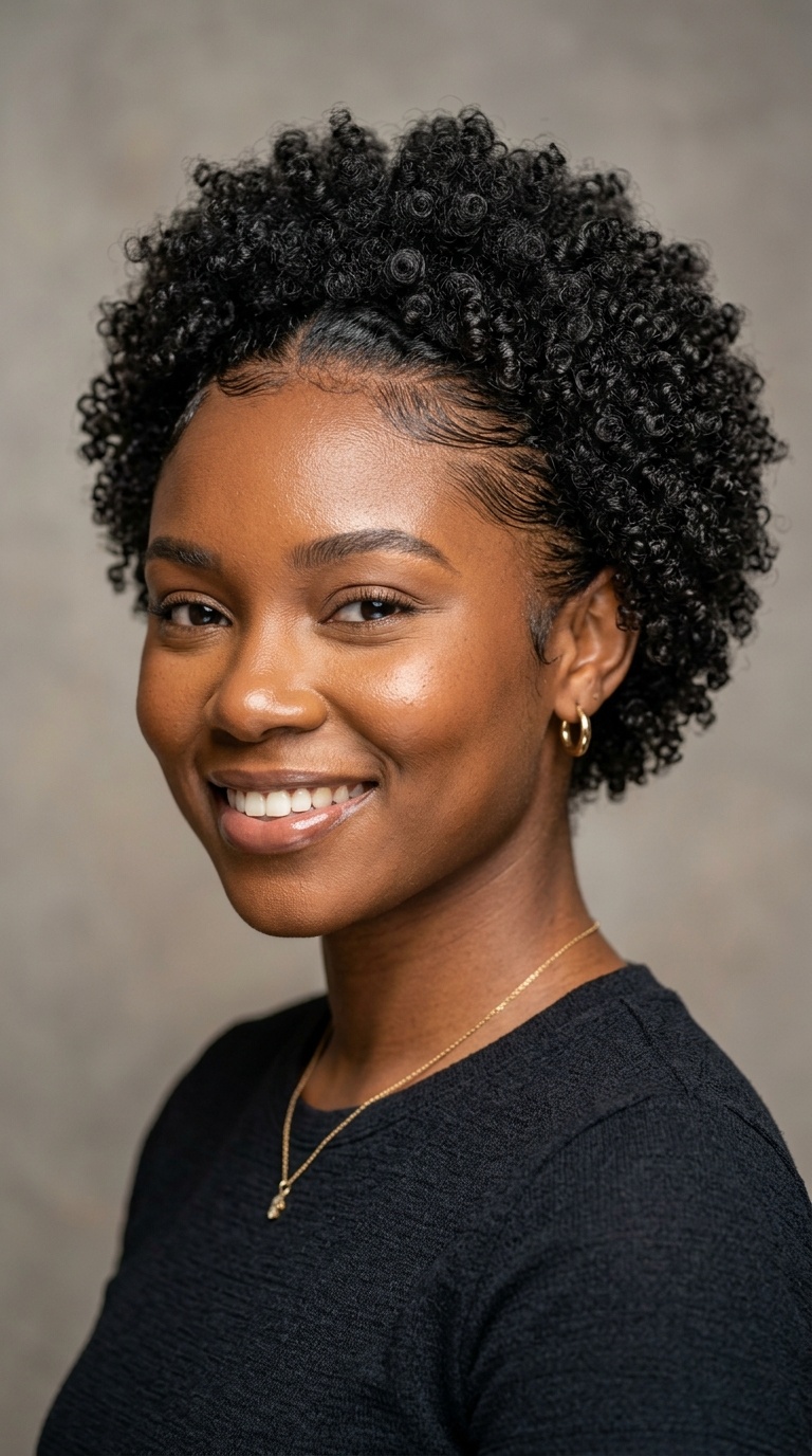 Slicked Edges with Curly Crown