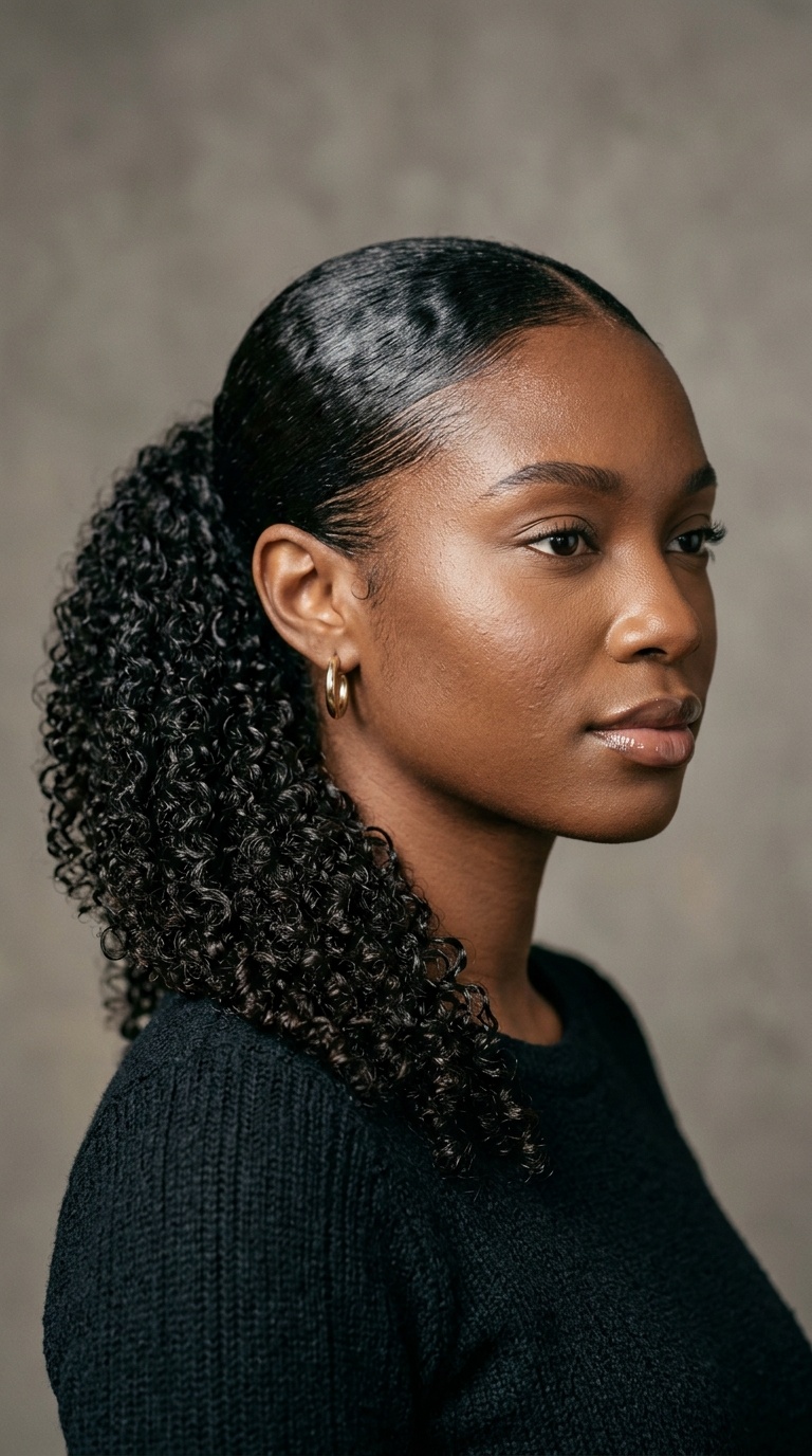 Slicked Side-Swept Curls