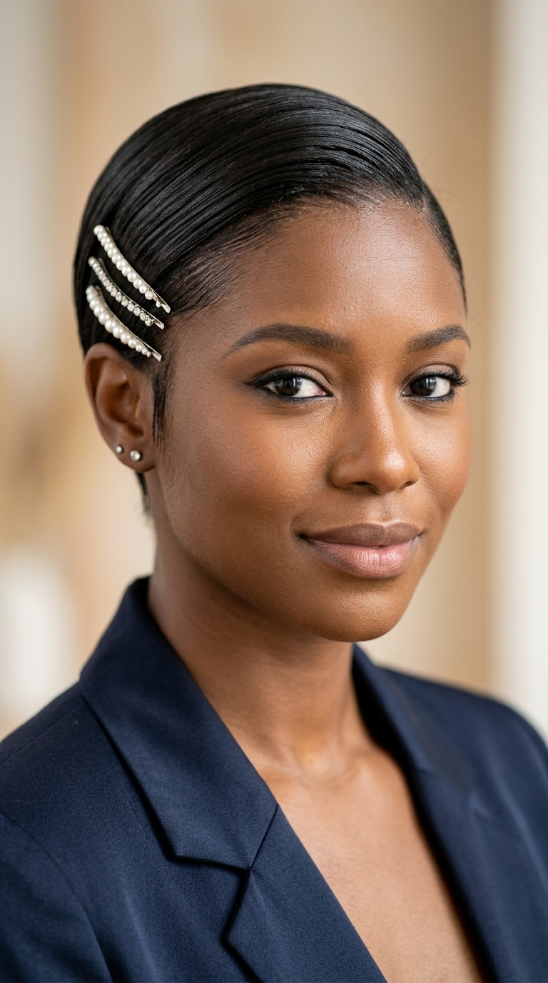 Slicked Side with Decorative Pins
