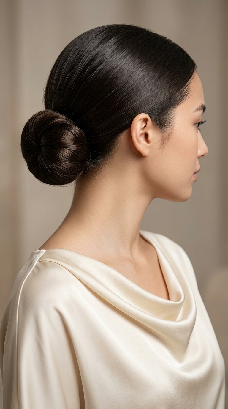 Smooth Ballerina Bun for Cowl Necklines