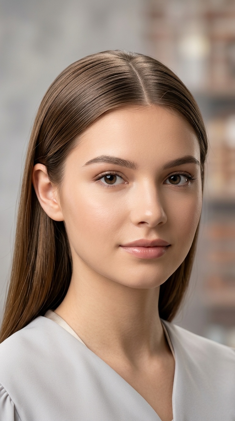 Smooth Center Part with Tucked Ears