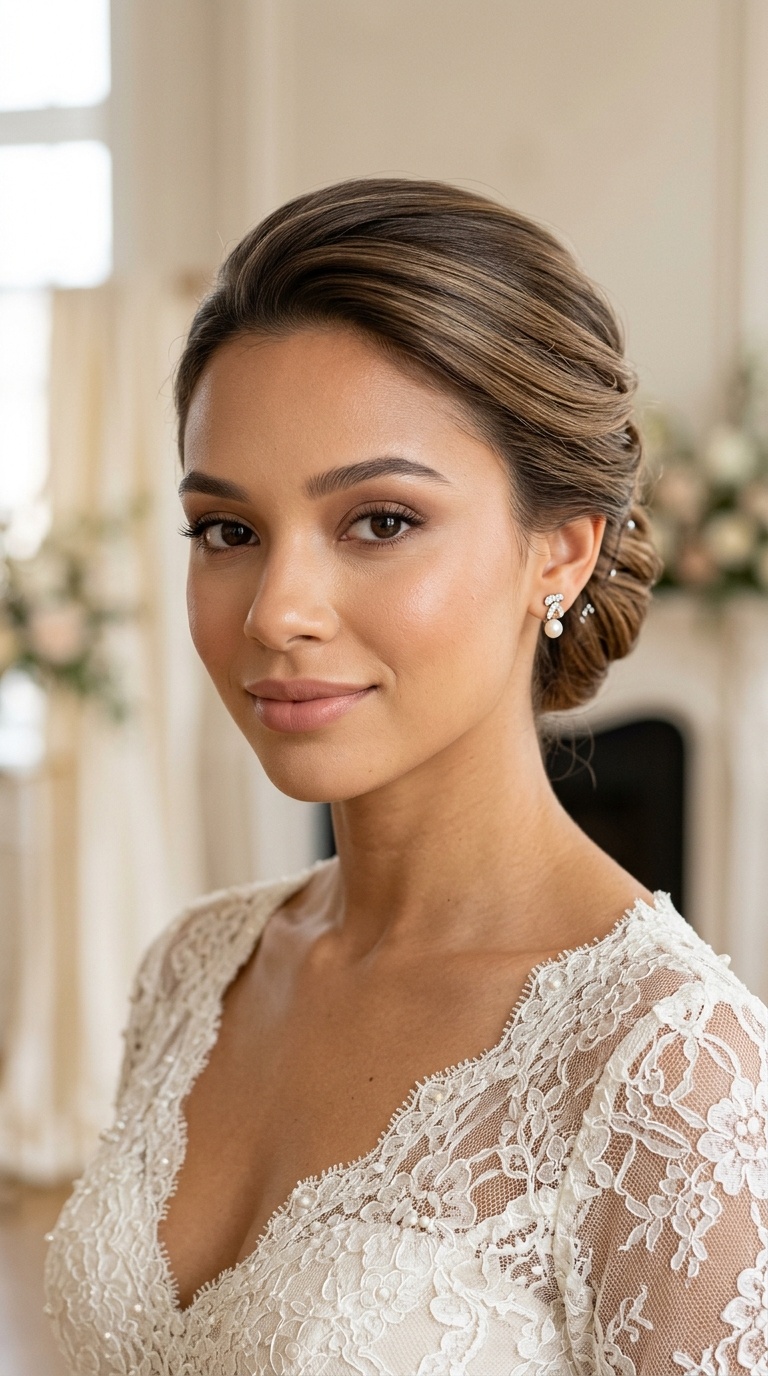 Smooth French Twist and Matte Neutral Makeup