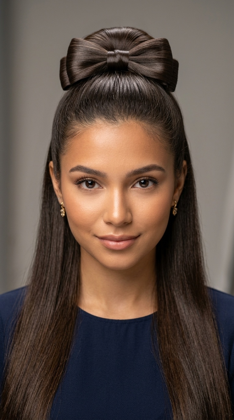 Smooth Half-Up Bow