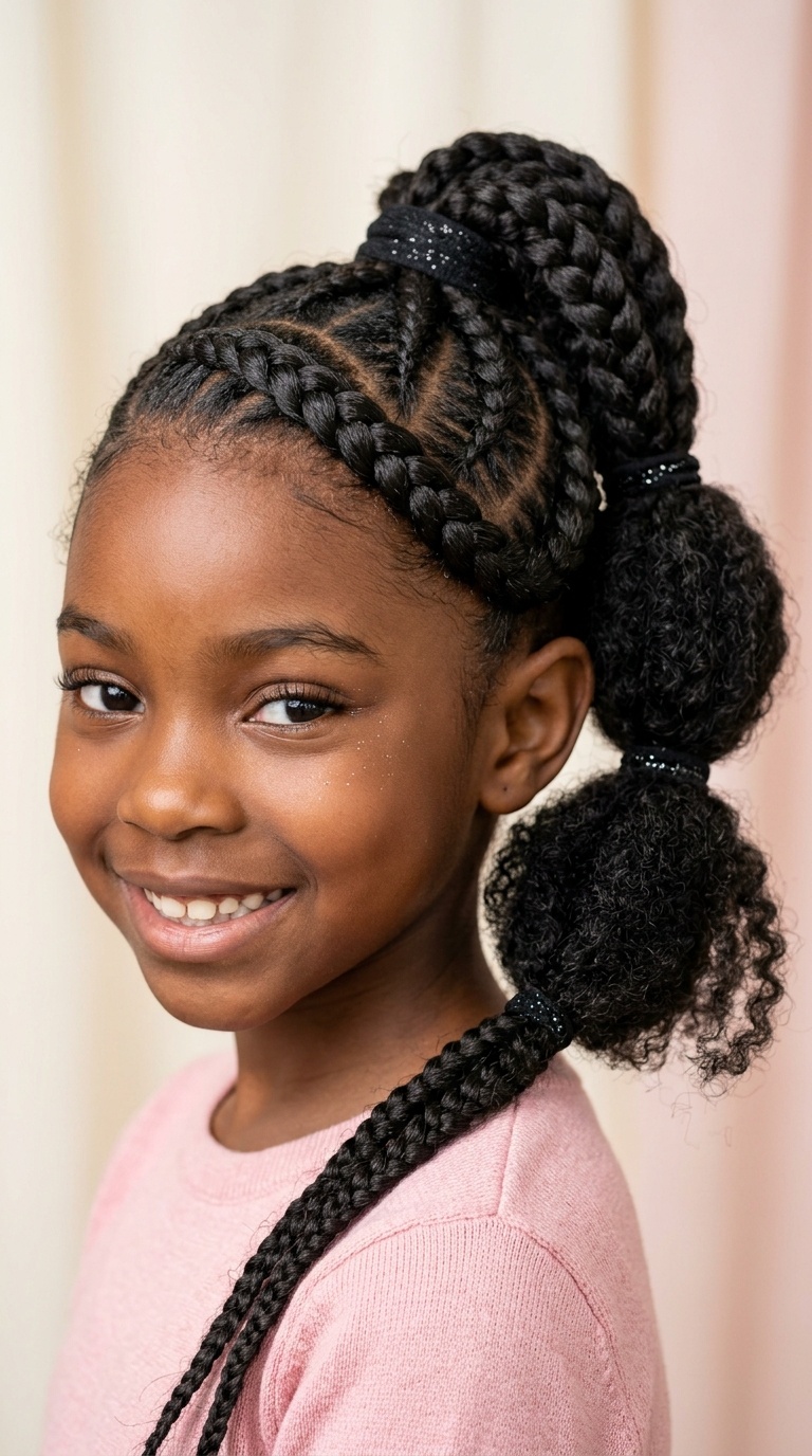 Snake Braid into a High Ponytail