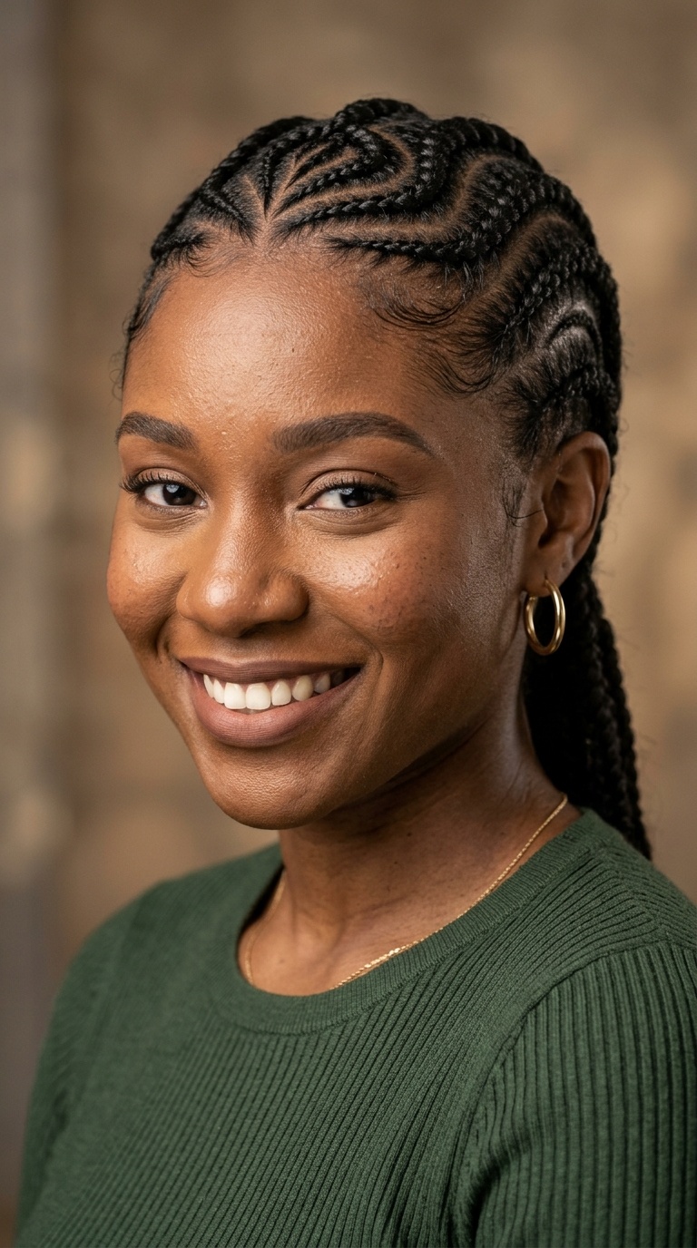 Snake Pattern Curved Cornrows