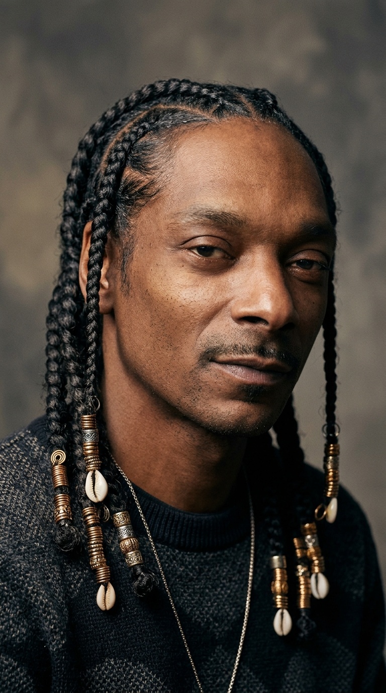 Snoop Braids with Adorned Ends