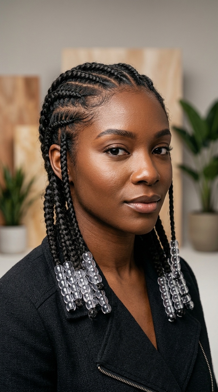 Snoop Braids with Clear Beads