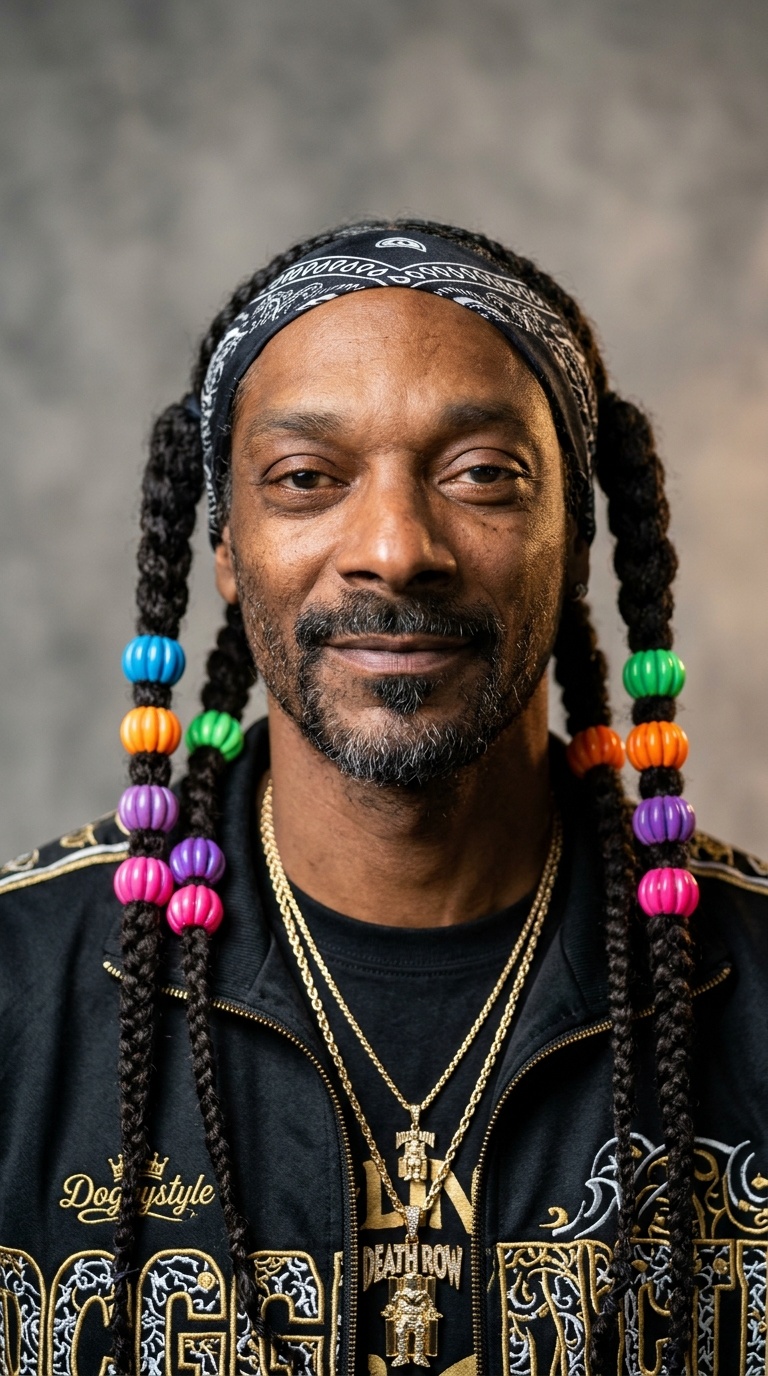 Snoop Pigtails with Bold Bubble Hair Ties