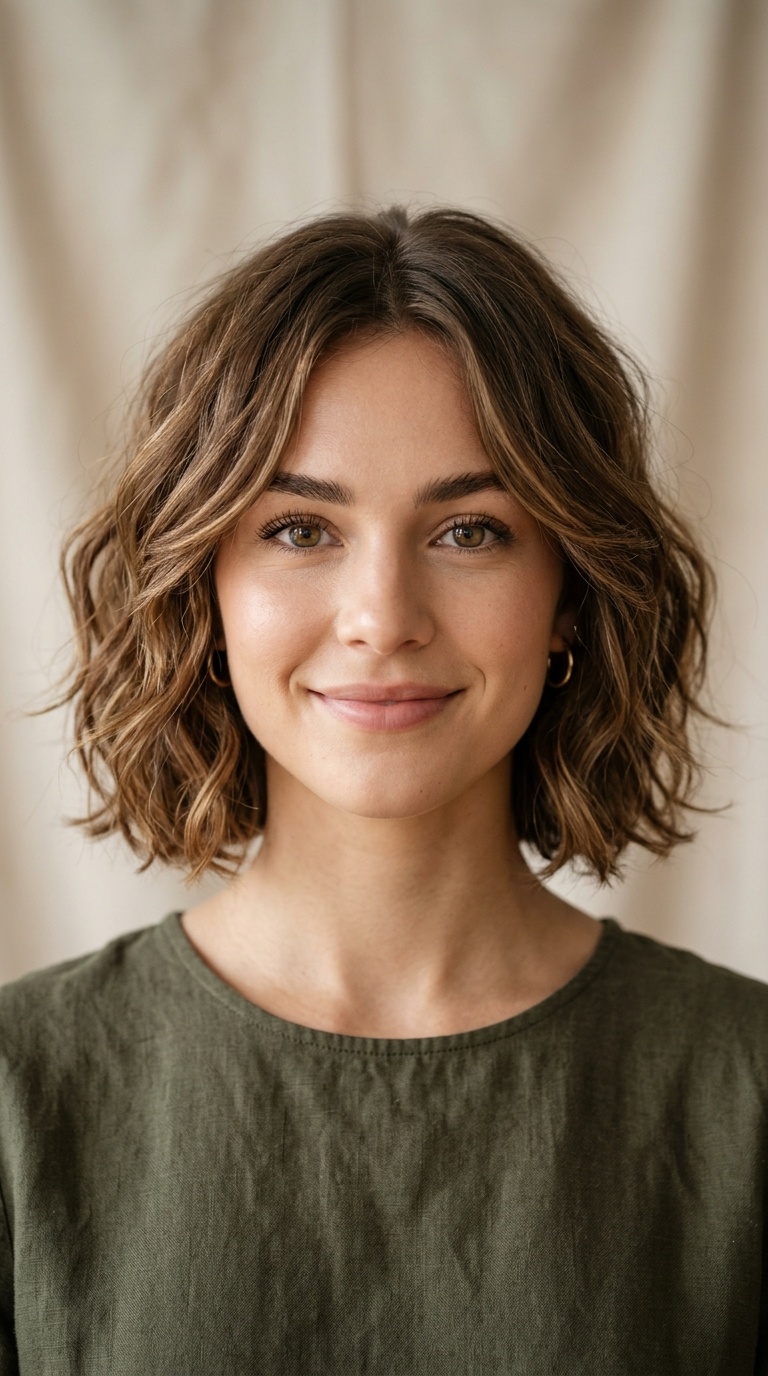 Soft Beachy Waves with Chin-Length Layers