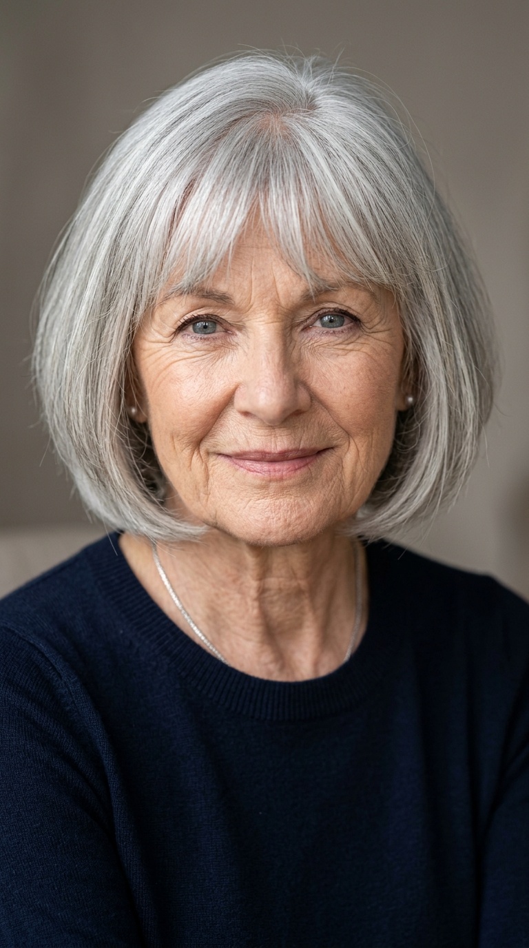 Soft Blunt Bob with Fringe