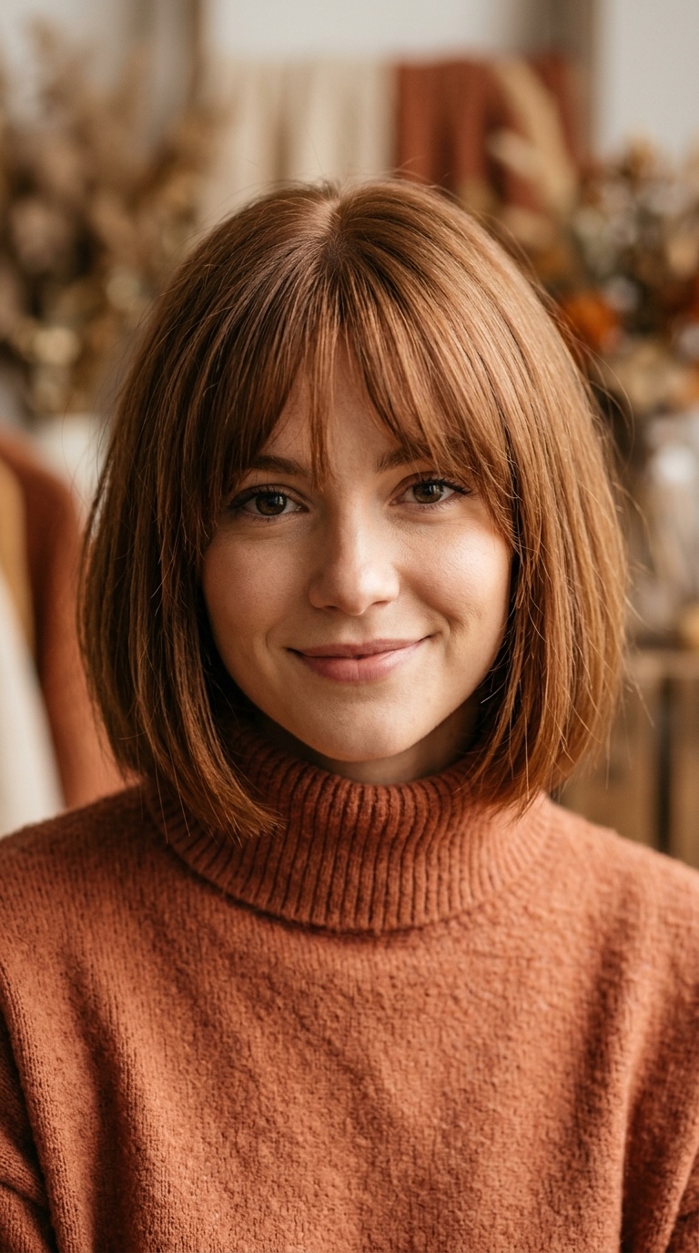 Soft Blunt Cut with Curtained Bangs