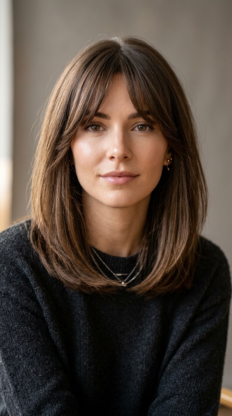 Soft-Blunt Midi with Curtain Fringe