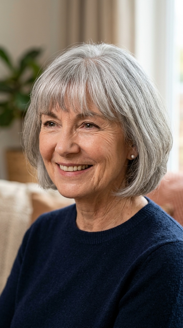 Soft Chin-Length Bob with Bangs