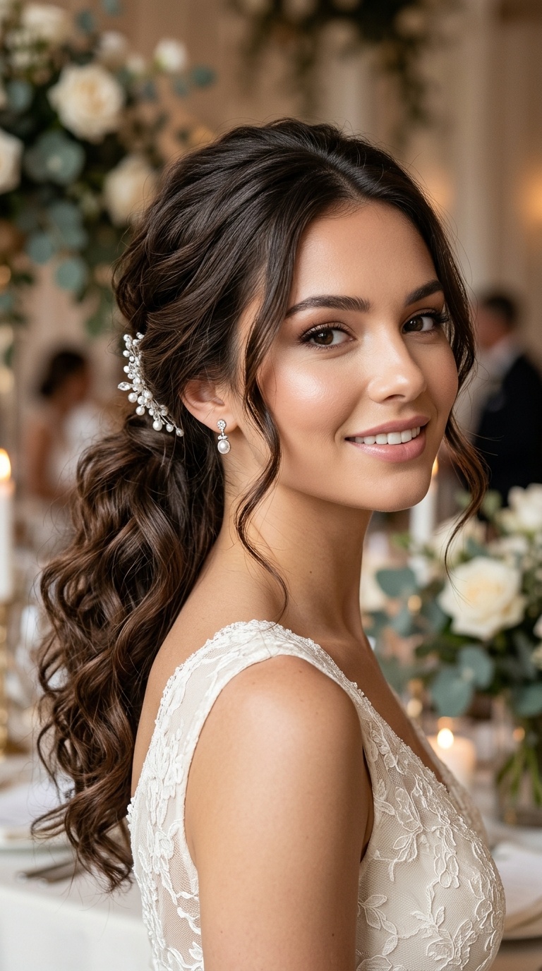 Soft Curls Low Pony