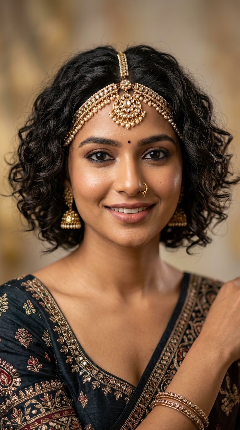 Soft Curls with a Matha Patti