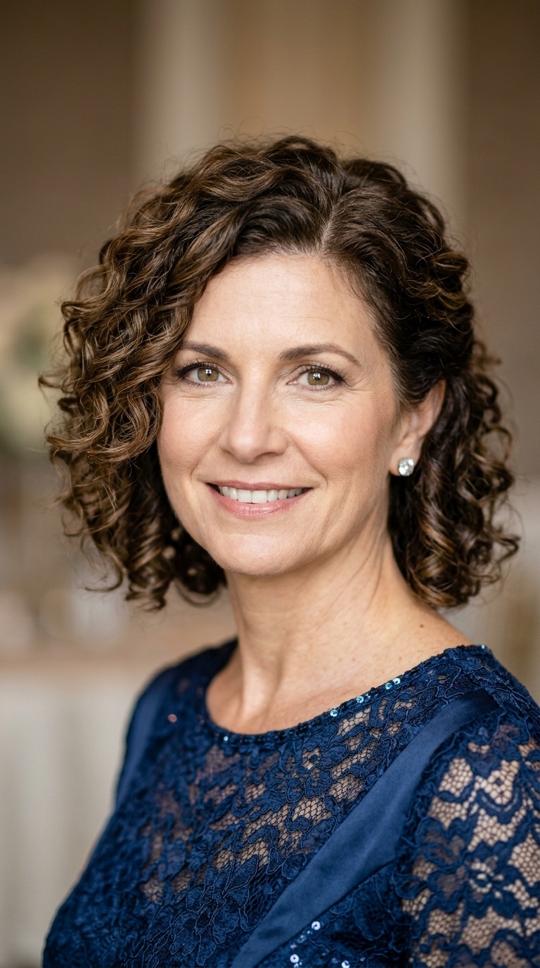 Soft Curls with Deep Side Part