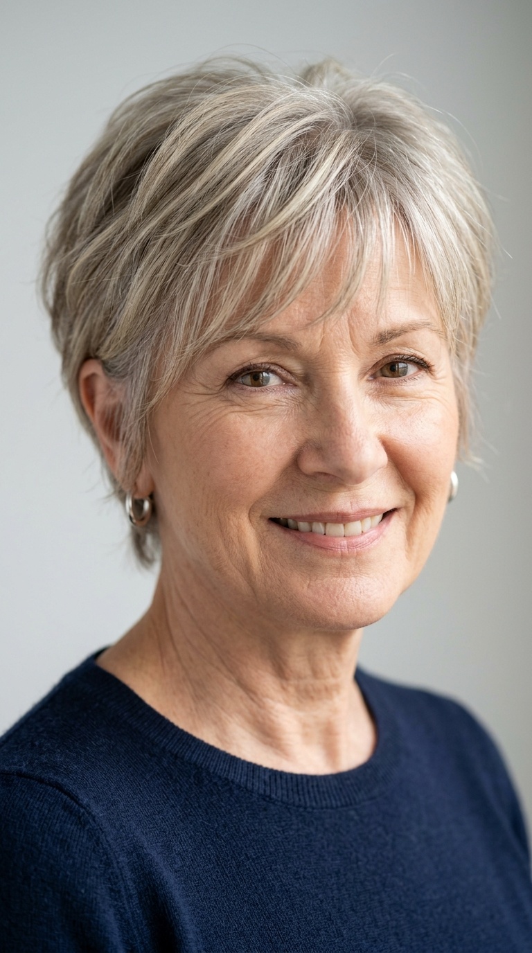 Soft Feathered Pixie with Wispy Bangs