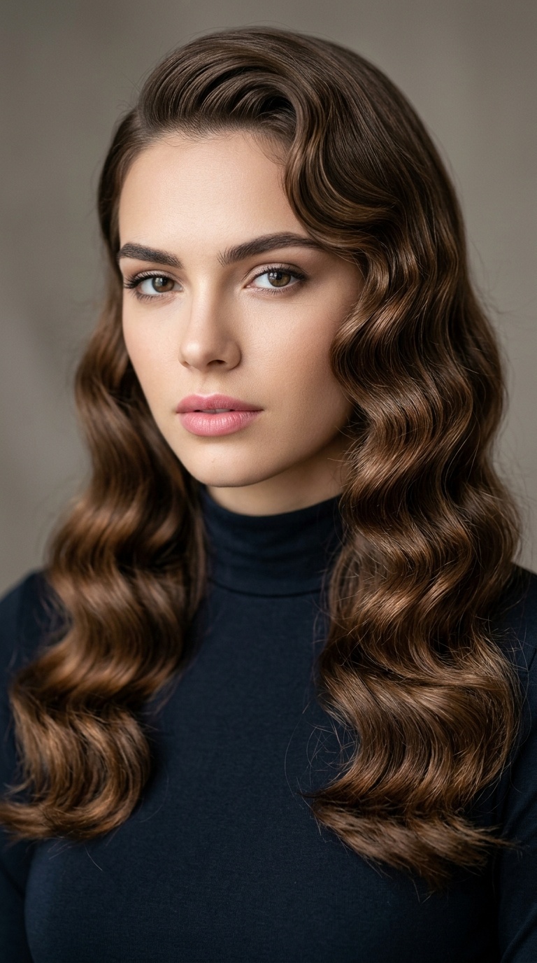 Soft Finger Waves for Long Hair
