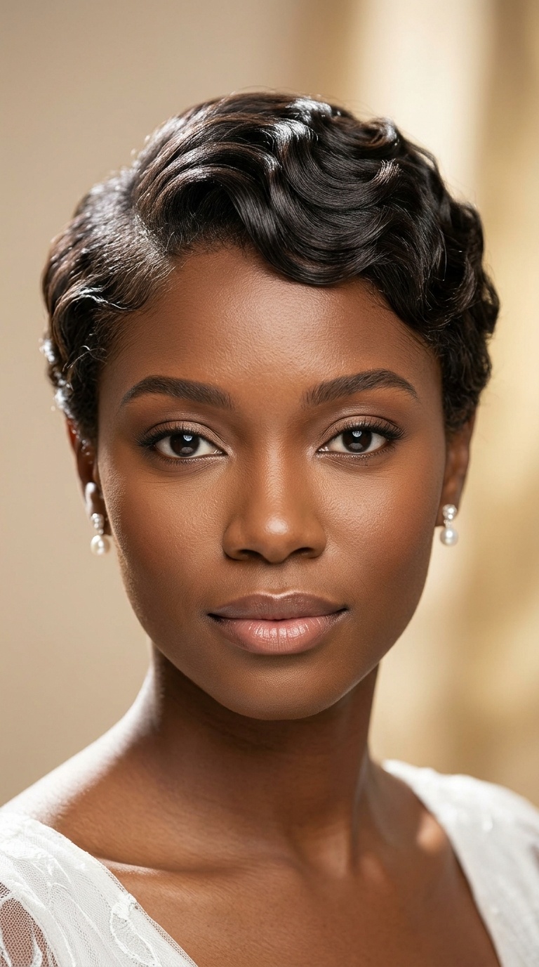 Soft Finger Waves on Short Natural Hair