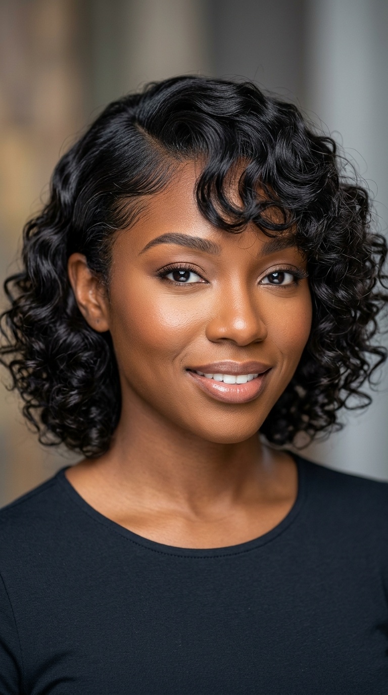 Soft Finger Waves with Curly Accents