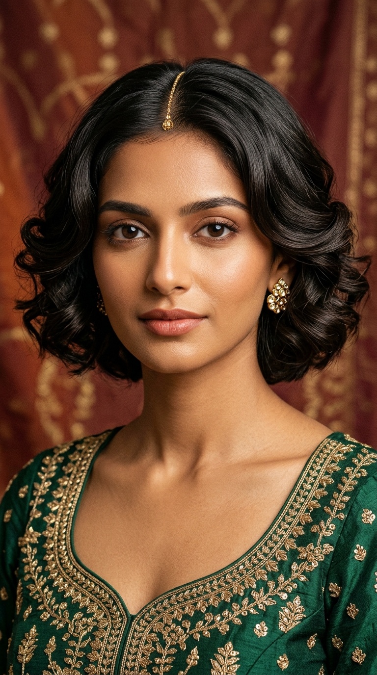 Soft Inward Curls with a Center Part