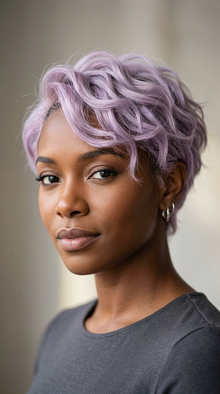 Soft Lavender Pastel Waves